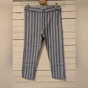 Blue and White Striped Pants